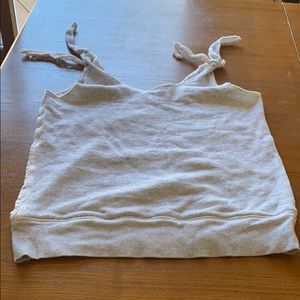 Aerie gray and white mesh tank top petite small